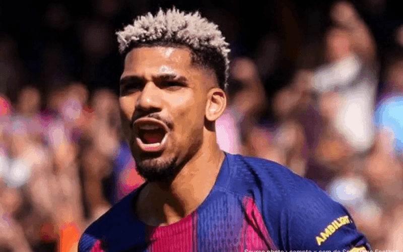 Ronald Araujo but tête corner Barcelone Rayo Vallecano Liga mars 2026