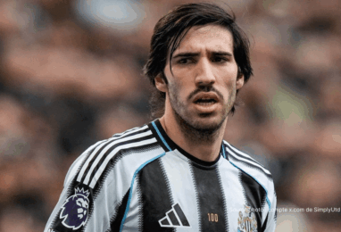 Sandro Tonali Newcastle United milieu central italien maillot noir blanc 2026