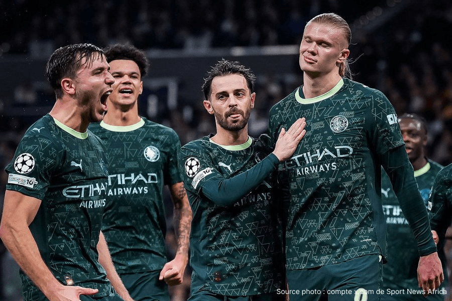 Haaland Manchester City maillot bleu frustration Premier League mars 2026