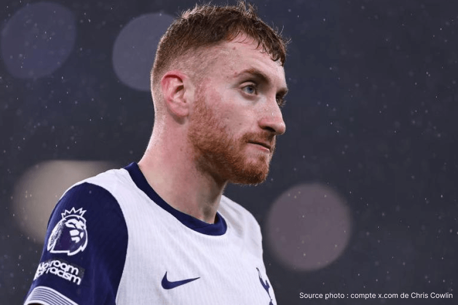 Dejan Kulusevski Tottenham maillot blanc blessure rotule rééducation 2025