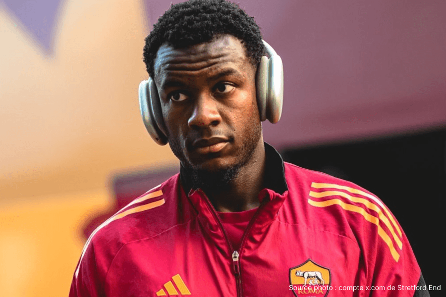 Evan Ndicka défenseur central 1m92 duel aérien gagné Roma Serie A 2026