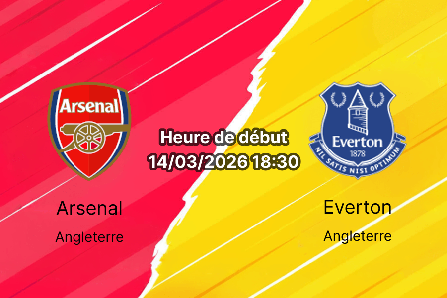 Pronostic Arsenal vs Everton Premier League 14 mars 2026 Emirates Stadium Londres