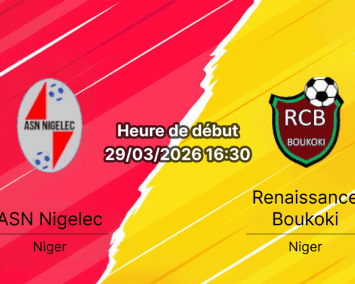 Pronostic ASN Nigelec vs Renaissance Boukoki Super Ligue Niger journée 16 29 mars 2026 Niamey