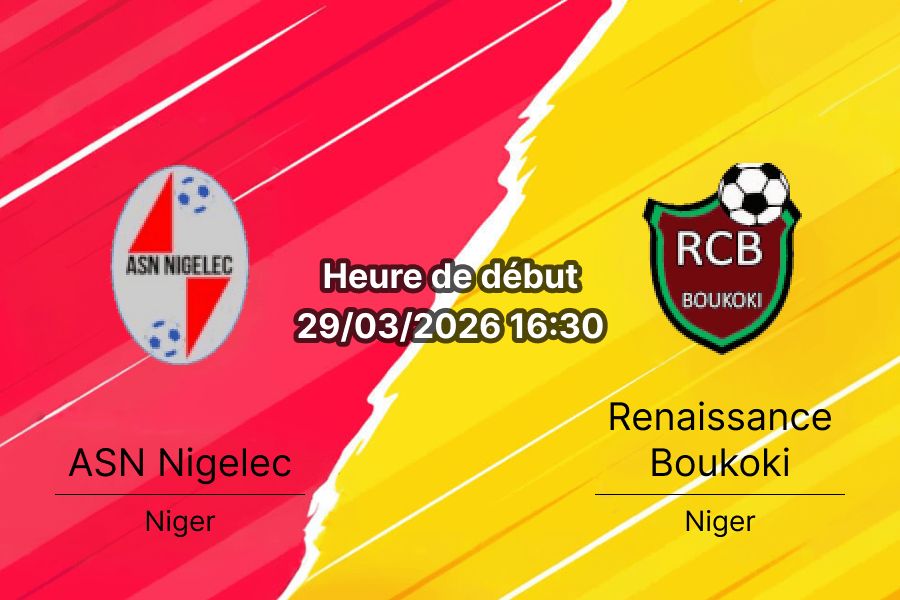 Pronostic ASN Nigelec vs Renaissance Boukoki Super Ligue Niger journée 16 29 mars 2026 Niamey