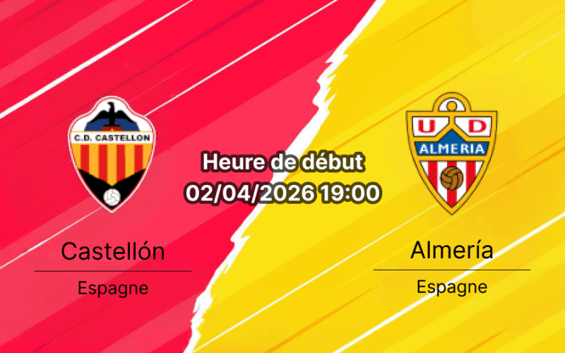 Pronostic CD Castellon vs UD Almeria LaLiga Hypermotion Segunda Division journée 33 2 avril 2026 bookmakers-rdc