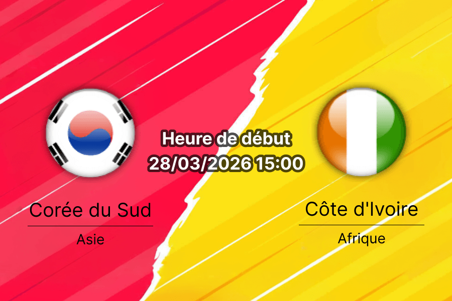 Pronostic Corée du Sud vs Côte d'Ivoire amical international 28 mars 2026 Stadium MK Milton Keynes
