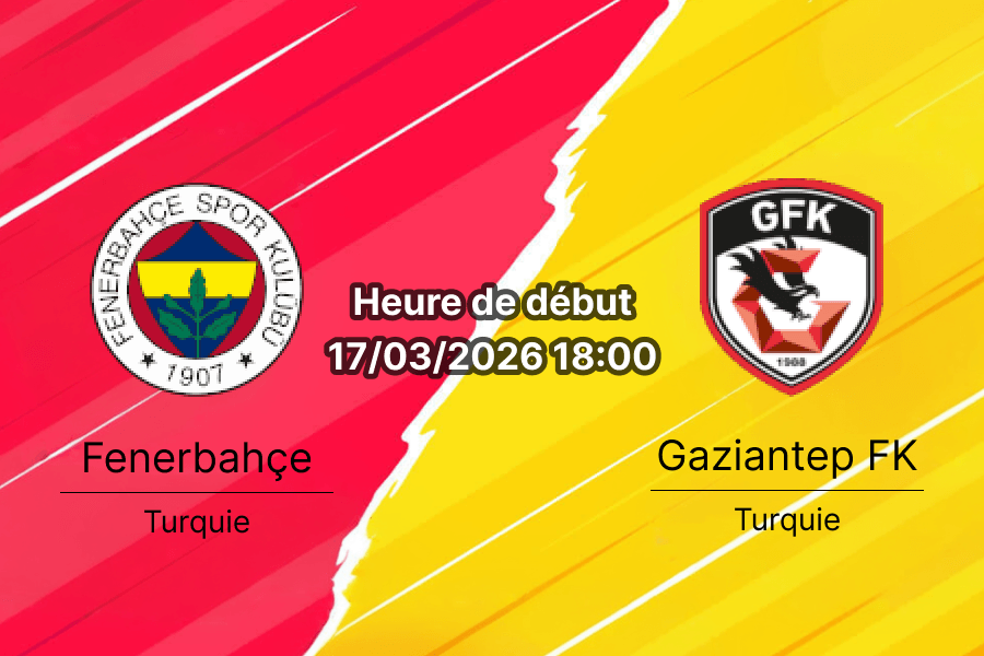 Pronostic Fenerbahçe SK vs Gaziantep FK Süper Lig 17 mars 2026 paris sportifs RDC