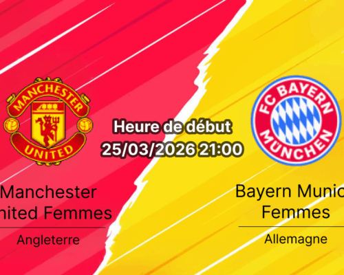 Pronostic Manchester United Femmes Bayern Munich UWCL quarts de finale 25 mars 2026 Old Trafford paris 1xBet RDC Congo