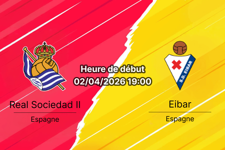 Pronostic Real Sociedad II vs SD Eibar LaLiga Hypermotion Segunda Division journée 33 2 avril 2026 bookmakers-rdc