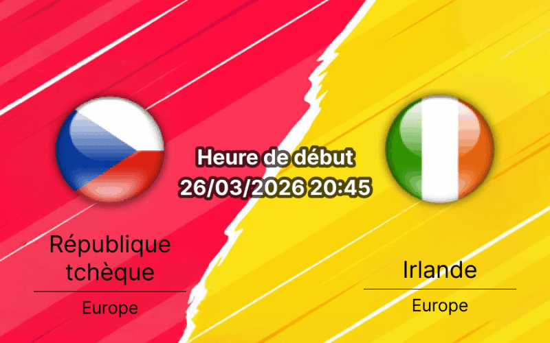 Pronostic République tchèque Irlande barrage qualification Coupe du Monde 2026 UEFA Prague Bookmakers RDC