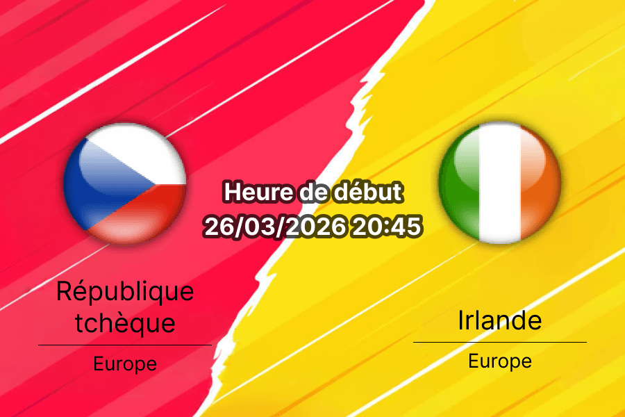 Pronostic République tchèque Irlande barrage qualification Coupe du Monde 2026 UEFA Prague Bookmakers RDC