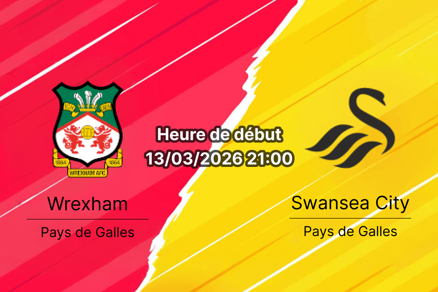 Pronostic Wrexham vs Swansea City Championship 13 mars 2026 paris sportifs RDC Congo