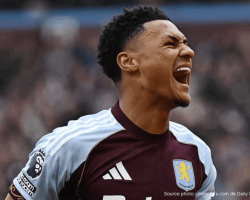 Ollie Watkins attaquant Aston Villa maillot violet match Premier League 2026