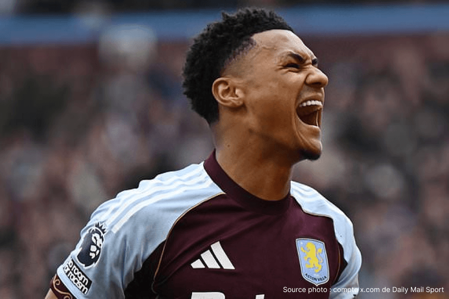 Ollie Watkins attaquant Aston Villa maillot violet match Premier League 2026