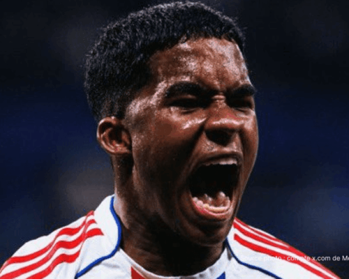 Endrick célébrant un but sous le maillot de l'Olympique Lyonnais en Ligue 1 2026