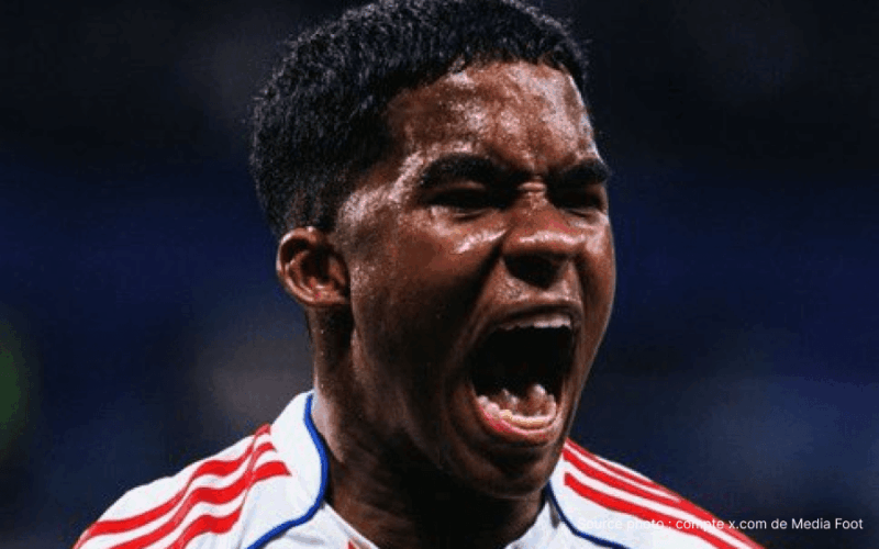 Endrick célébrant un but sous le maillot de l'Olympique Lyonnais en Ligue 1 2026