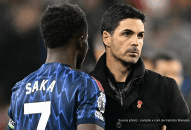 Bukayo Saka Arsenal blessure absence retour Manchester City avril 2026
