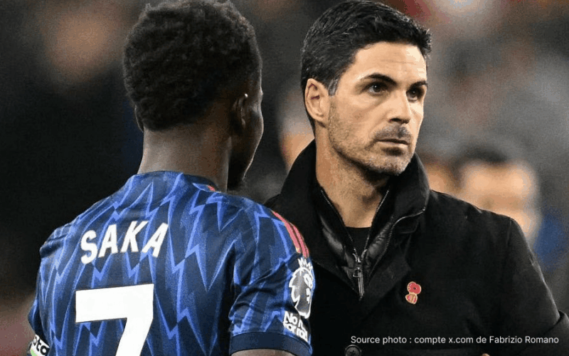 Bukayo Saka Arsenal blessure absence retour Manchester City avril 2026