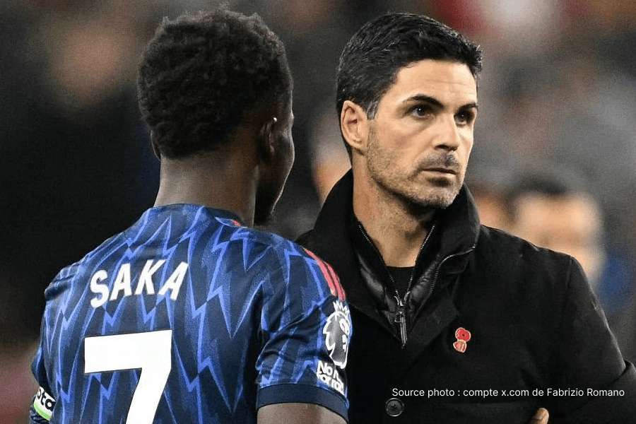 Bukayo Saka Arsenal blessure absence retour Manchester City avril 2026