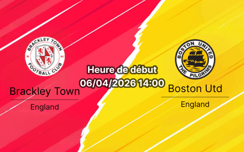 Notre pronostic expert Brackley vs Boston, 42e journée National League. Stats, cotes et paris recommandés. Découvrez notre analyse complète.