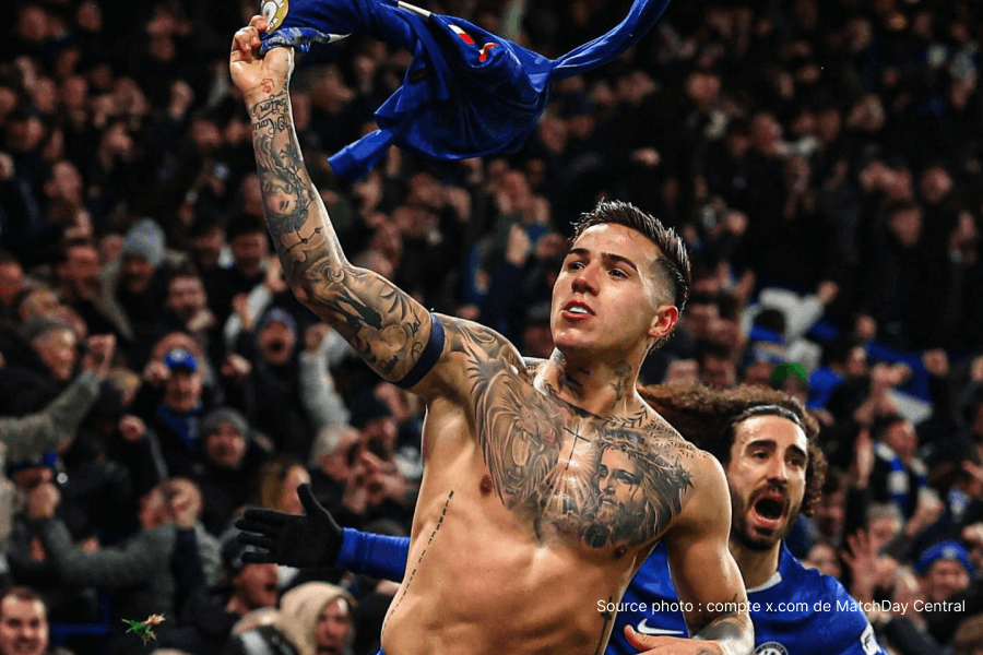 Enzo Fernandez en maillot Chelsea lors d'un match de Premier League 2026