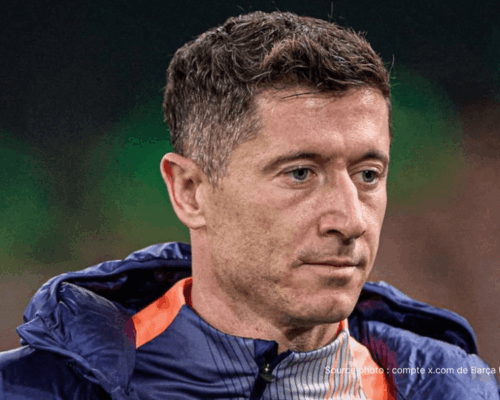 Robert Lewandowski FC Barcelone célèbre but Liga Champions 2026