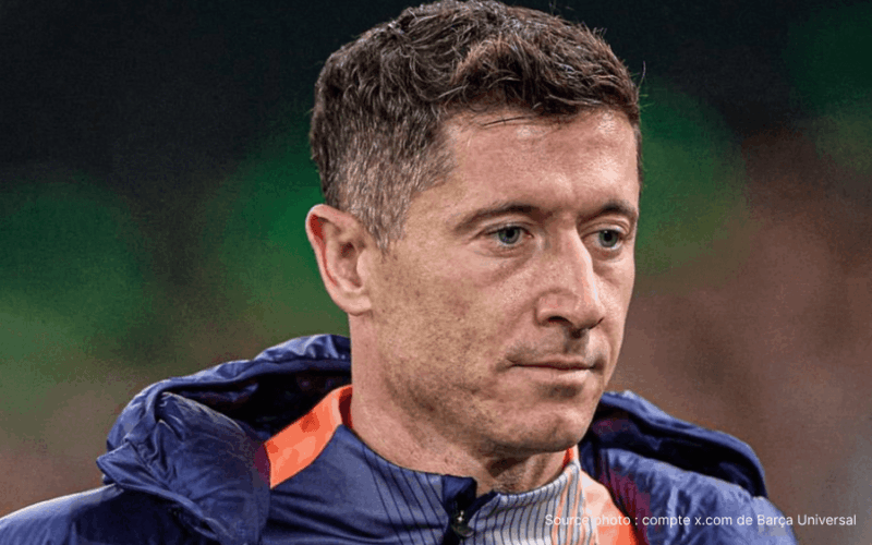 Robert Lewandowski FC Barcelone célèbre but Liga Champions 2026