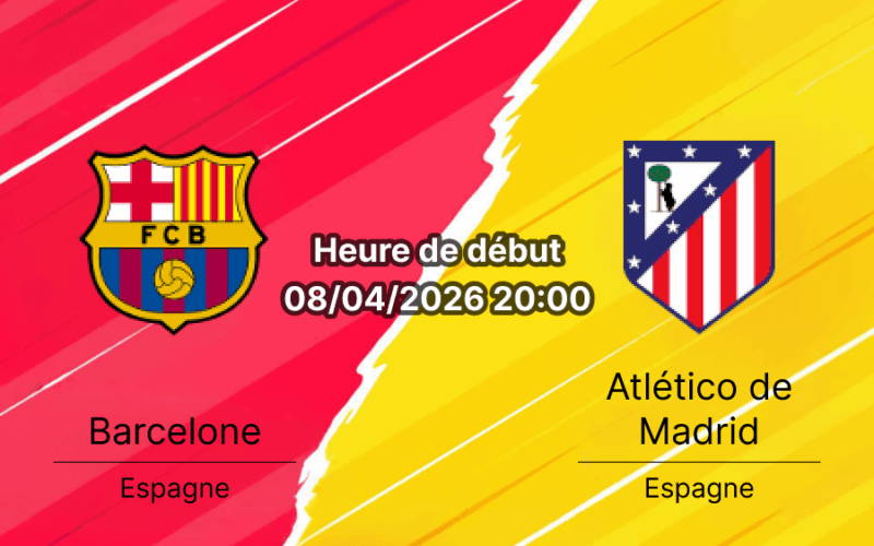 Pronostic FC Barcelone vs Atlético de Madrid - UEFA Champions League quarts de finale aller - 8 avril 2026 - Spotify Camp Nou Barcelone - Analyse tactique blessés cotes et paris recommandés