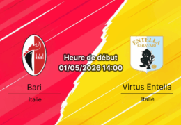 Pronostic Bari vs Virtus Entella – Serie B 1er mai 2026, analyse cotes et prédiction match de maintien