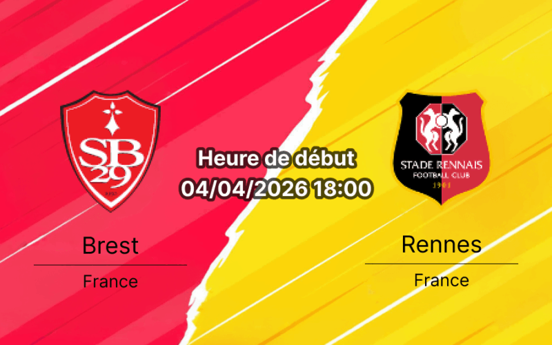 Pronostic Brest vs Rennes Ligue 1 journée 28 Derby Breton 4 avril 2026 Stade Francis-Le Blé bookmakers-rdc