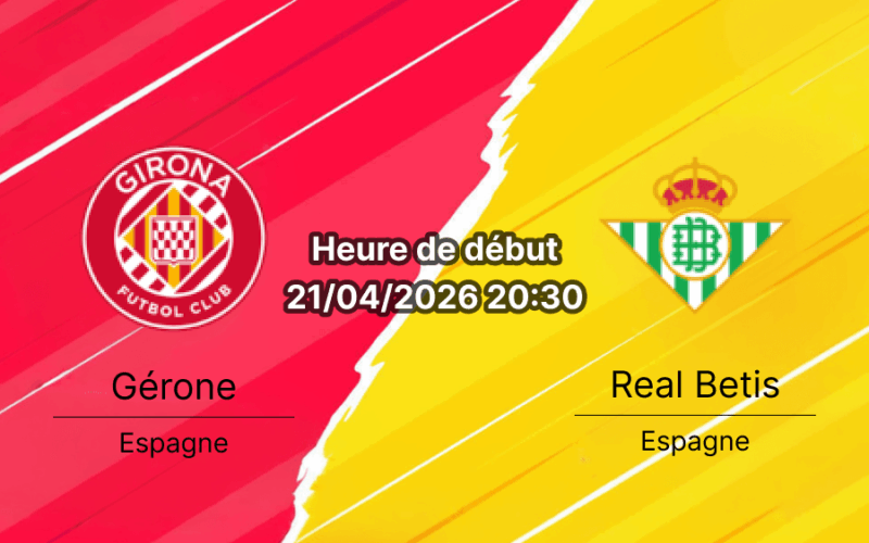 Pronostic Gérone vs Real Betis La Liga 21 avril 2026 – analyse cotes H2H et enjeux Europa League journée 32 Montilivi
