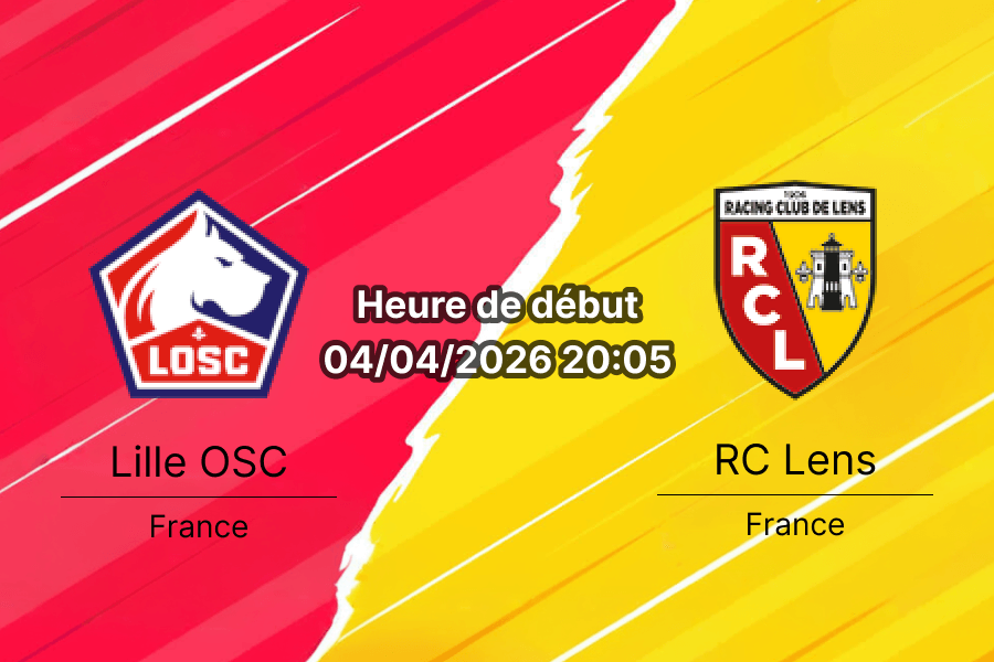 Pronostic Lille vs RC Lens Ligue 1 journée 28 Derby du Nord 4 avril 2026 Stade Pierre-Mauroy bookmakers-rdc