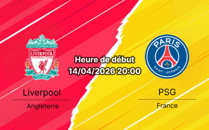 Pronostic Liverpool vs PSG Ligue des Champions quart de finale retour 14 avril 2026 Anfield Liverpool – analyse cotes qualification Kvaratskhelia Doué Salah champion LDC