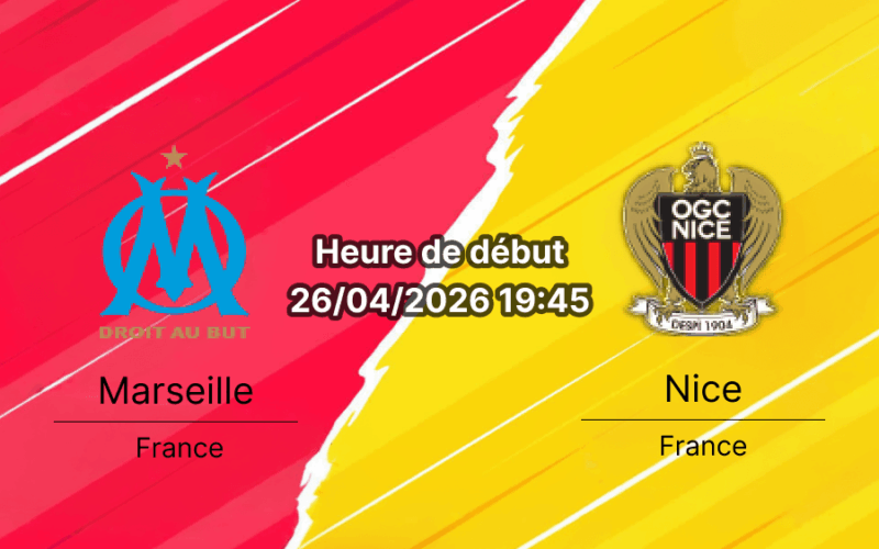Pronostic Olympique de Marseille vs OGC Nice – Ligue 1 McDonald's journée 31, 26 avril 2026 – Orange Vélodrome Marseille – Analyse, cotes et paris sur bookmakers-rdc.com
