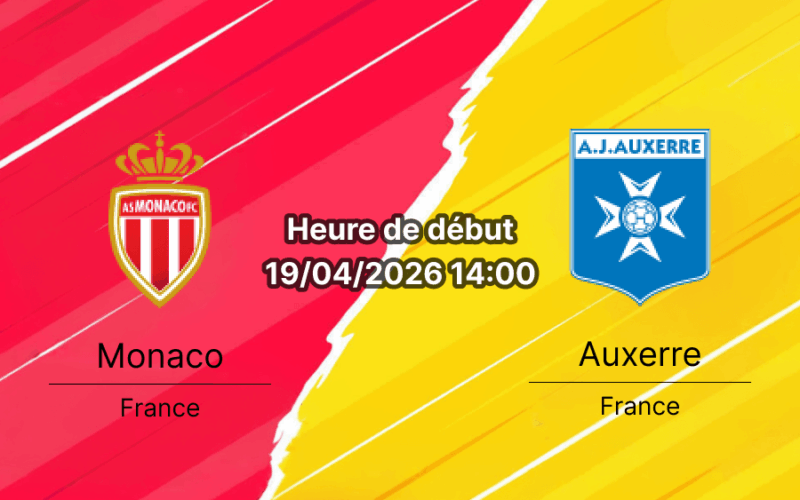 Pronostic AS Monaco vs Auxerre Ligue 1 19 avril 2026 analyse cotes et paris Bookmakers-RDC