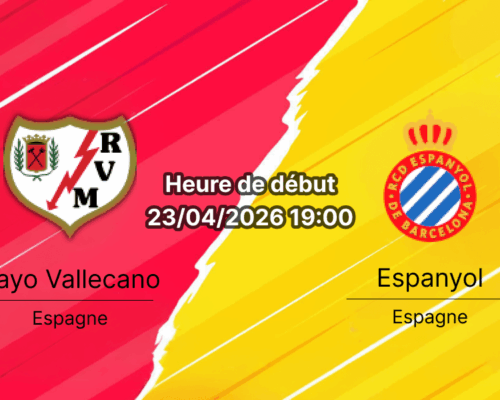 Pronostic Rayo Vallecano vs Espanyol – La Liga 33e journée 23 avril 2026 – duel de maintien Estadio de Vallecas