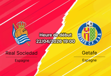 Pronostic Real Sociedad vs Getafe CF LaLiga EA Sports journée 33 22 avril 2026 – analyse tactique xG cotes Reale Arena San Sebastián | bookmakers-rdc.com