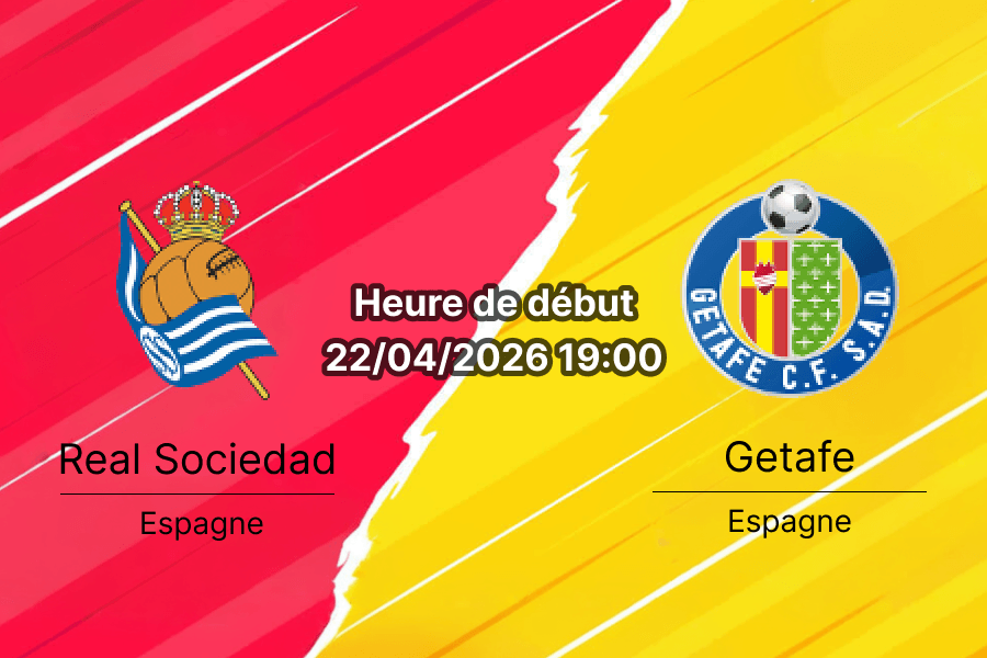 Pronostic Real Sociedad vs Getafe CF LaLiga EA Sports journée 33 22 avril 2026 – analyse tactique xG cotes Reale Arena San Sebastián | bookmakers-rdc.com