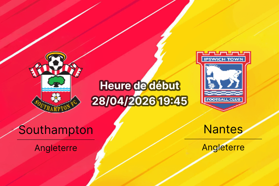 Pronostic Southampton FC vs Ipswich Town FC – EFL Championship Round 40, 28 avril 2026, 19h45 – St. Mary's Stadium Southampton 32689 places – Analyse xG, fatigue FA Cup, compositions et paris sur bookmakers-rdc.com
