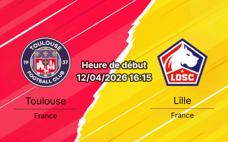Pronostic Toulouse vs Lille Ligue 1 29e journée 12 avril 2026 Stadium Municipal – analyse et cotes