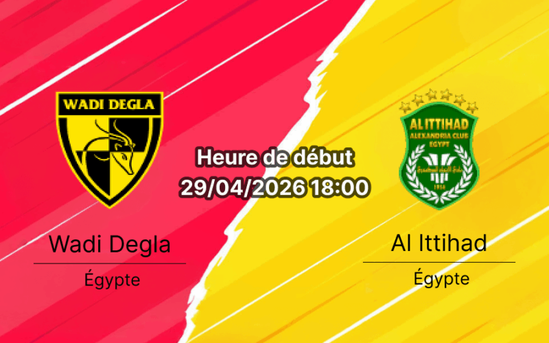 Pronostic Wadi Degla FC vs Al Ittihad Alexandria — Egyptian Premier League Relegation Group 2025-2026, journée 7, 29 avril 2026 — analyse complète par Koffi Mensah sur bookmakers-rdc.com