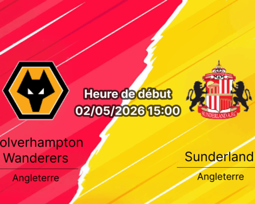 Pronostic Wolverhampton Wanderers vs Sunderland AFC – Premier League 35e journée 2 mai 2026 – Analyse xG, H2H et cotes – bookmakers-rdc.com