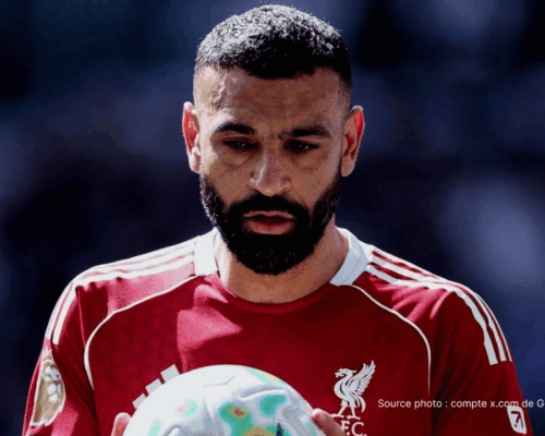 Mohamed Salah célèbre son neuvième but en derby de Merseyside en Premier League