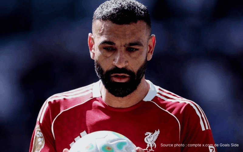 Mohamed Salah célèbre son neuvième but en derby de Merseyside en Premier League