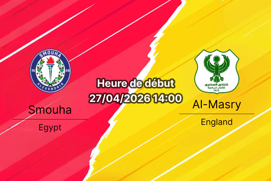 Pronostic Smouha SC vs Al-Masry SC Premier League Egypte 27 avril 2026 – analyse paris sportifs bookmakers-rdc RDC Congo