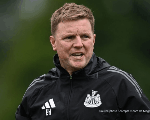 Eddie Howe entraîneur de Newcastle United en conférence de presse avril 2026