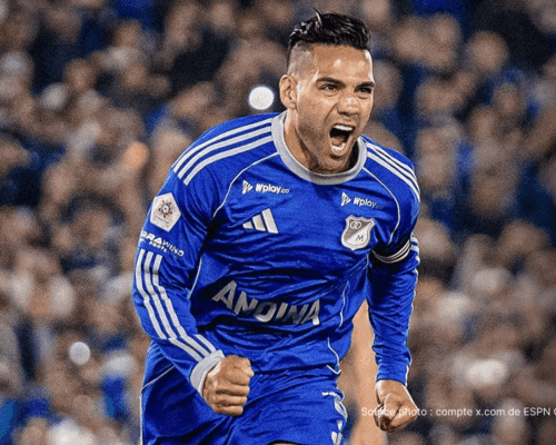 Radamel Falcao García avec le maillot de Millonarios avant Millonarios O'Higgins 26 mai 2026 – Copa Sudamericana Groupe C El Campín Bogotá