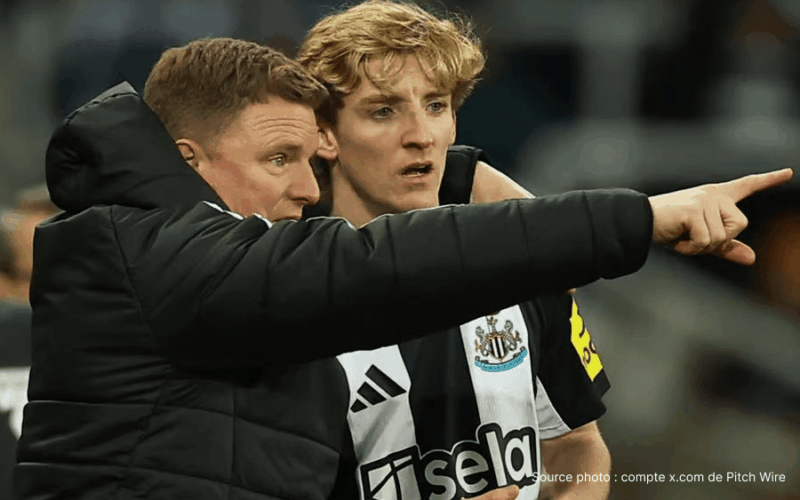 Eddie Howe entraîneur Newcastle United en conférence de presse avant Anthony Gordon Bayern Munich Newcastle mai 2026 — Premier League St. James' Park