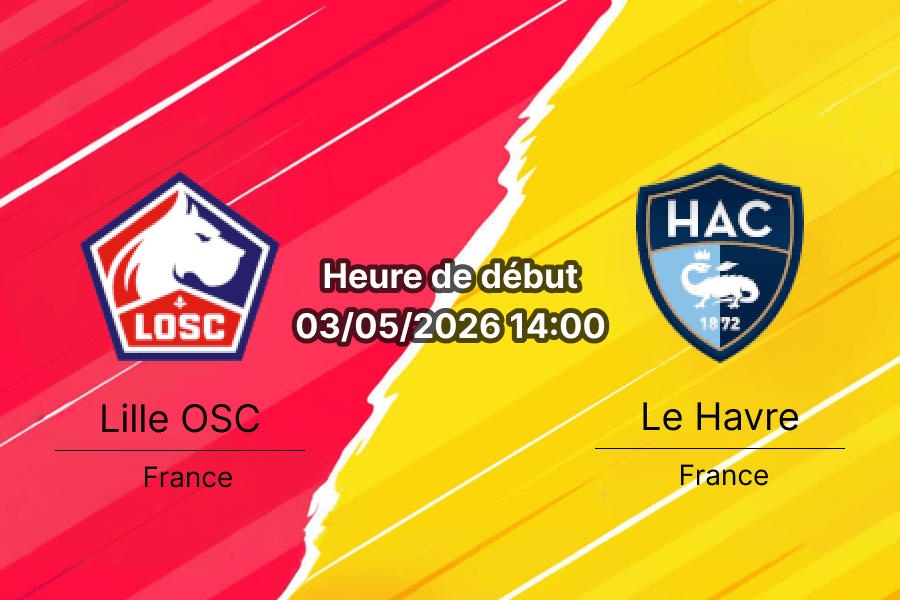Pronostic Lille OSC vs Le Havre AC – Ligue 1 36e journée 03 mai 2026 – Analyse tactique H2H xG et cotes de paris Stade Pierre-Mauroy