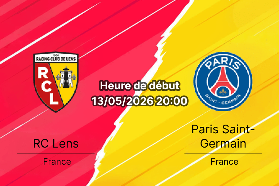Pronostic RC Lens Paris Saint-Germain – Stade Bollaert-Delelis, Ligue 1 journée 29, 13 mai 2026
